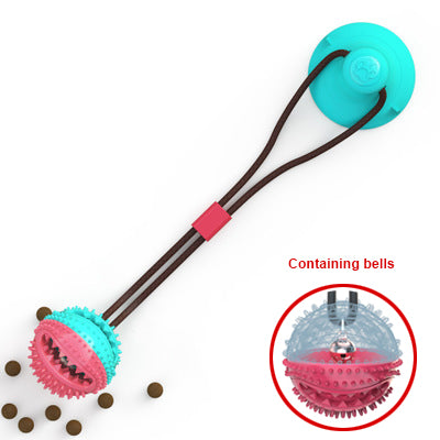 Interactive Silicone Dog Toy Ball with Suction Cup – Chew, Tug & Teeth Cleaning