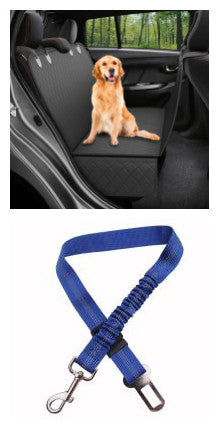 Dog Car Seat Cover & Mesh Pet Carrier Hammock – Safety Protector for Rear Seat with Zipper & Pocket