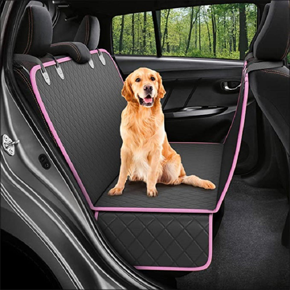 Dog Car Seat Cover & Mesh Pet Carrier Hammock – Safety Protector for Rear Seat with Zipper & Pocket