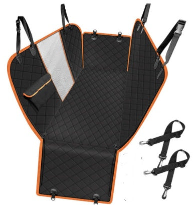 Dog Car Seat Cover & Mesh Pet Carrier Hammock – Safety Protector for Rear Seat with Zipper & Pocket