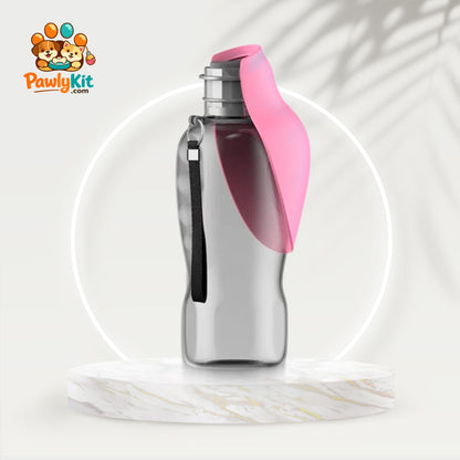 800ml Dog Water Bottle with Foldable Bowl – Leakproof Portable Pet Drinking Bottle