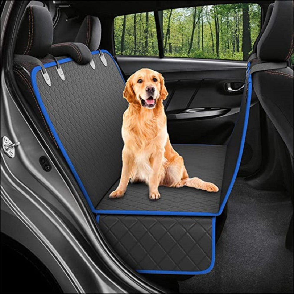 Dog Car Seat Cover & Mesh Pet Carrier Hammock – Safety Protector for Rear Seat with Zipper & Pocket