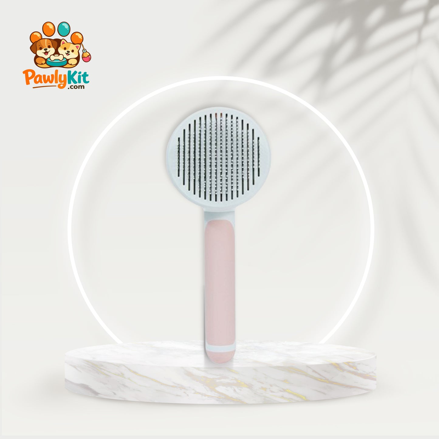 Round Handle Pet Passage Comb – Self Cleaning Grooming Tool for Dogs & Cats